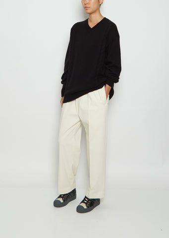 Milo V-Neck Cable Cashmere Sweater