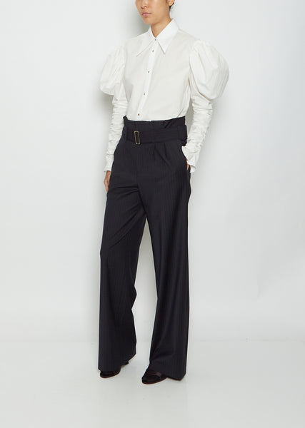 Delon Japanese Pinstripe Wool Trousers – La Garçonne