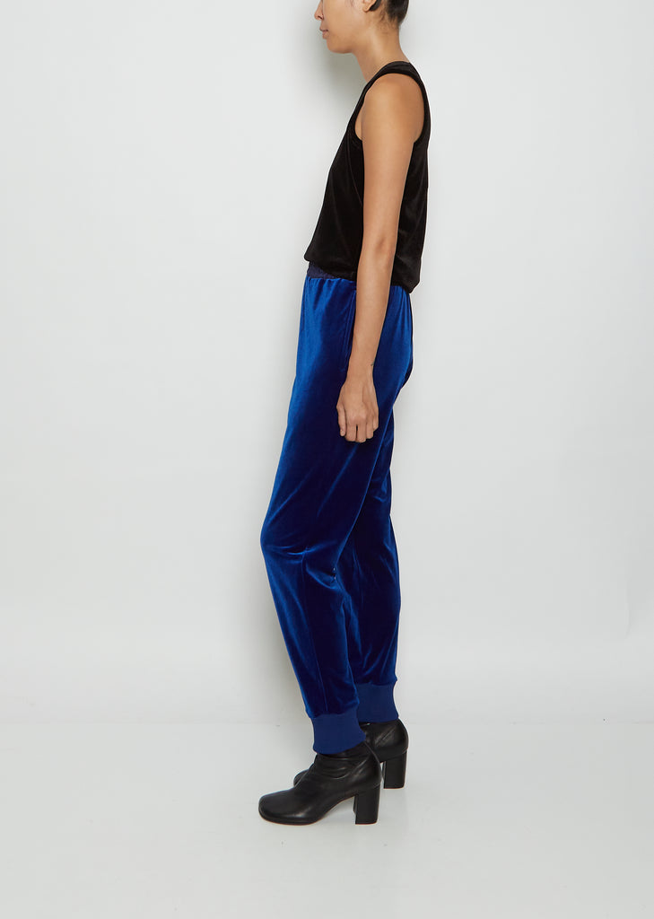 Pull On Velvet Pants — Blue