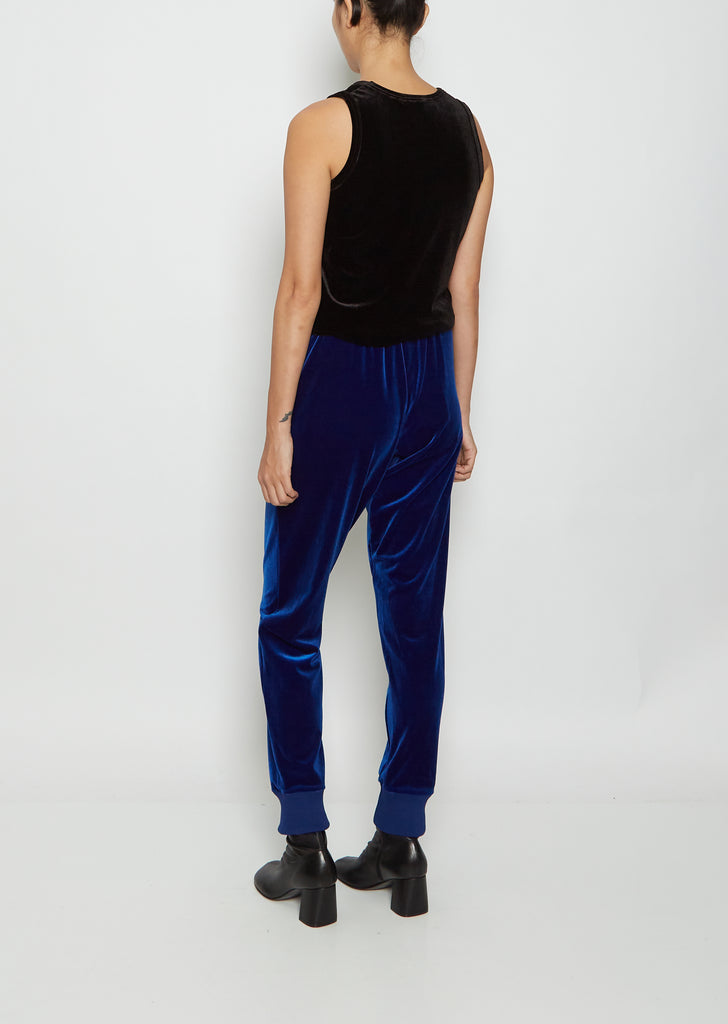 Pull On Velvet Pants — Blue