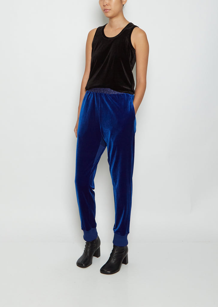 Pull On Velvet Pants — Blue