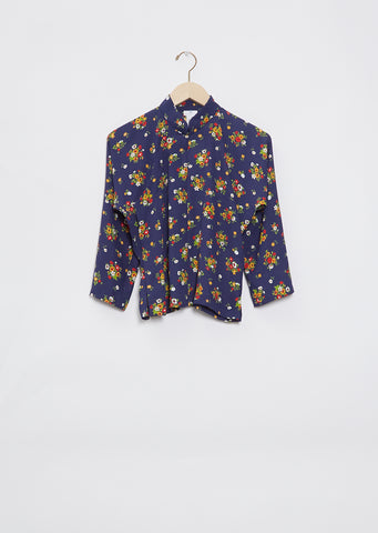 Floral Mandarin Collar Top