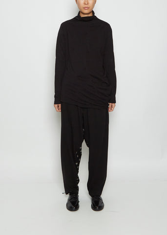 Cotton Jersey Side Drape Top