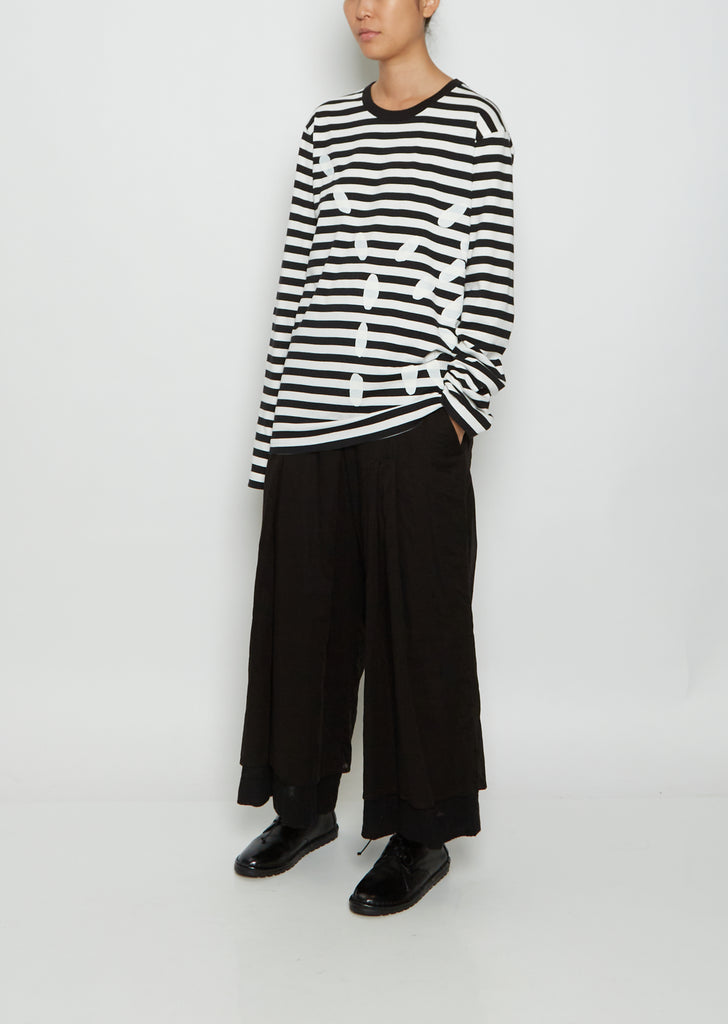 Y's Stitch Long Sleeve Cotton Jersey Tee