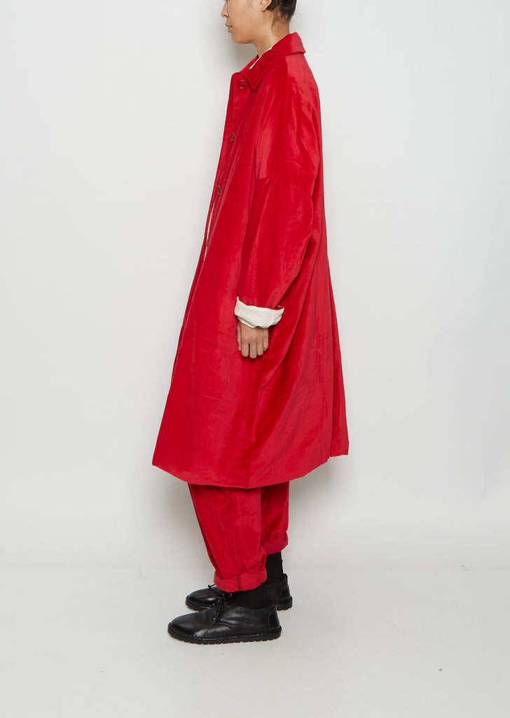 Big Blobby Velvet Coat — Red