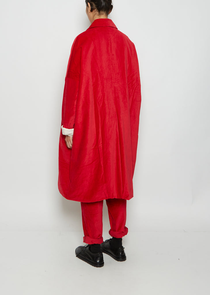 Big Blobby Velvet Coat — Red
