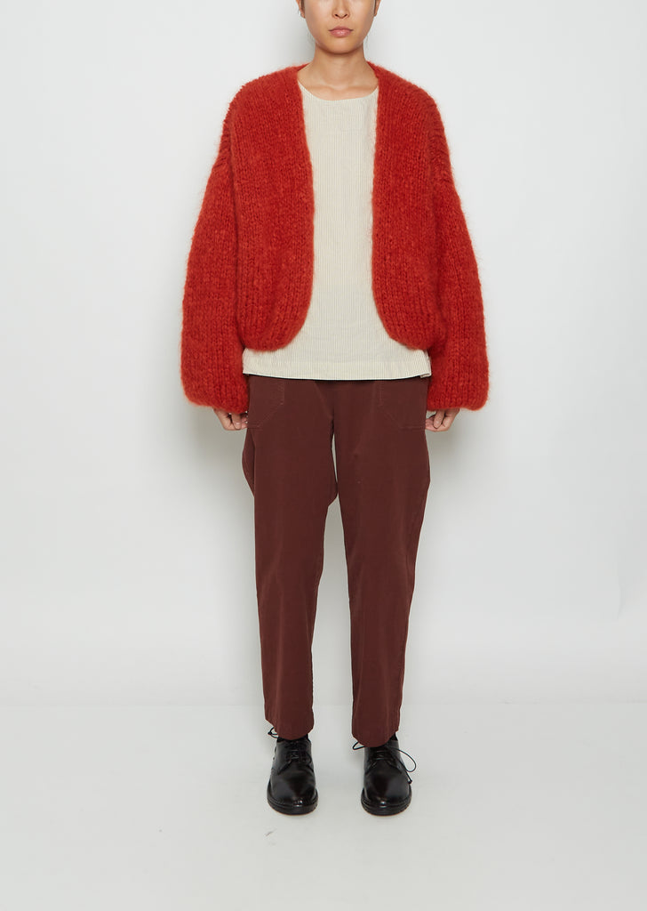 Mohair Cardigan — Rust