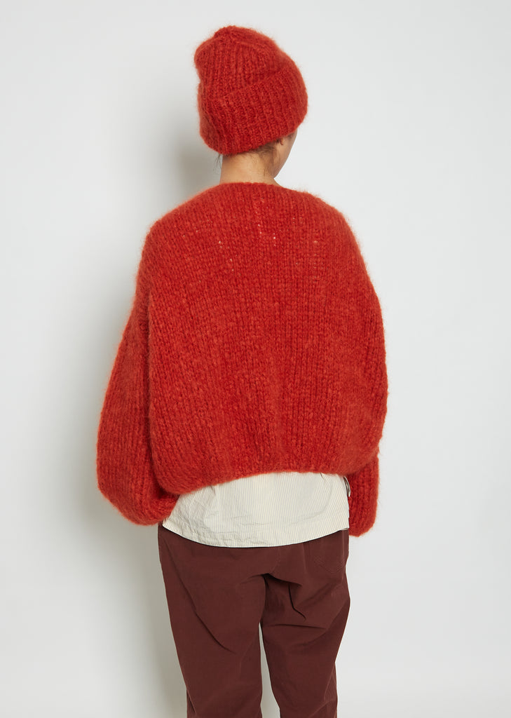 Mohair Beanie — Rust