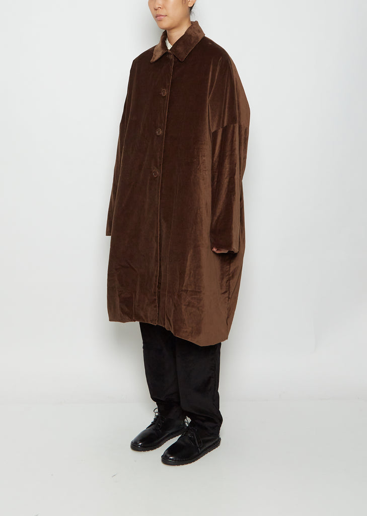 Big Blobby Velvet Coat — Brown