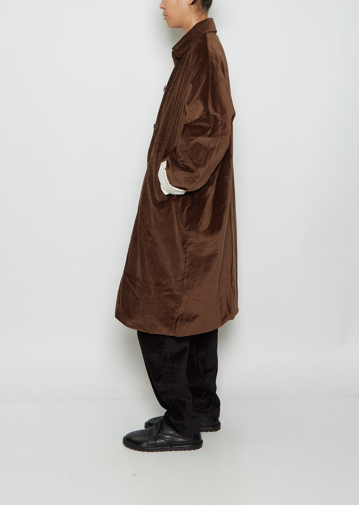 Big Blobby Velvet Coat — Brown