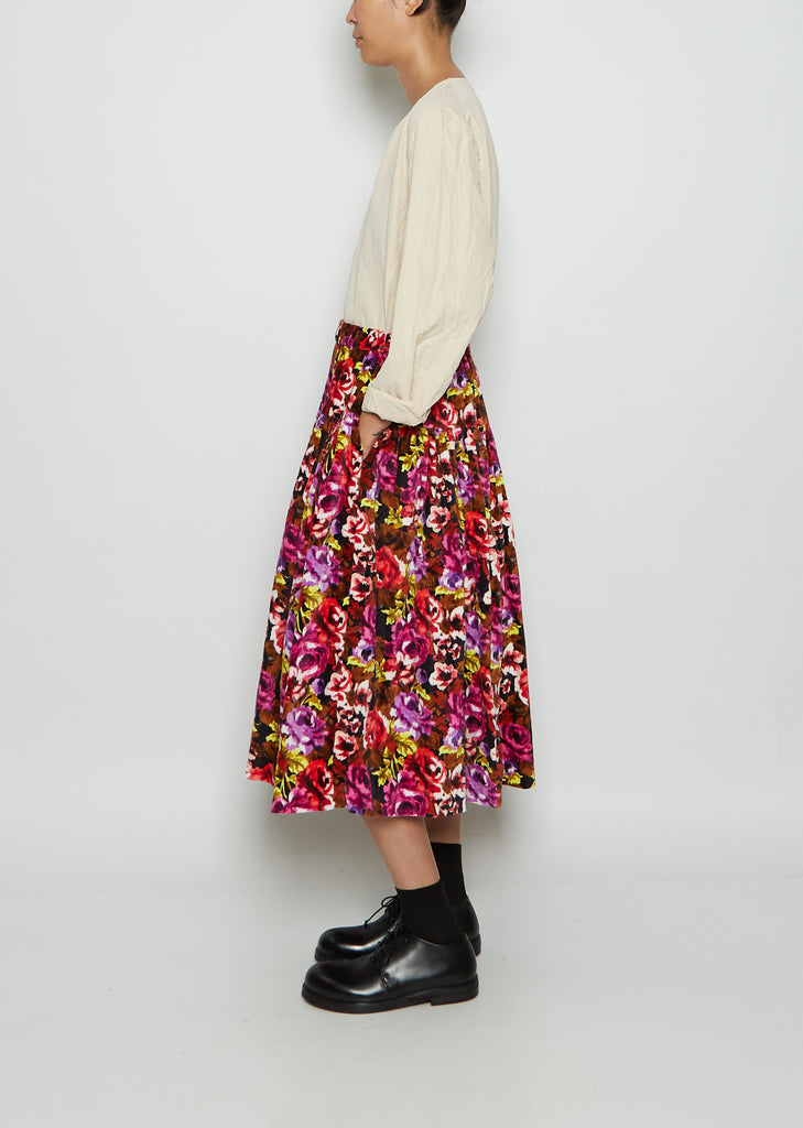 Flower Up Velvet Skirt