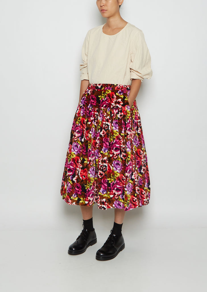 Flower Up Velvet Skirt