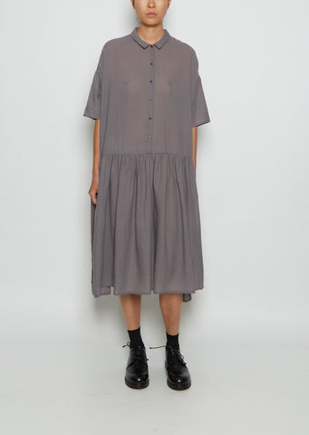 Drop Waist Wool Shirt Dress
