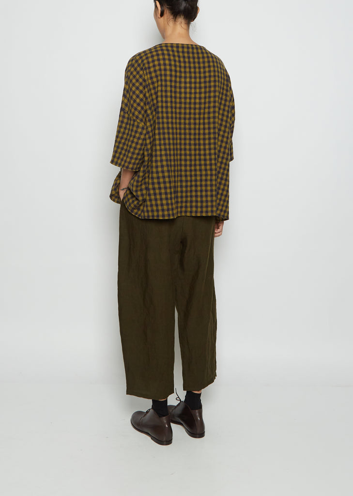 Gingham Check Virgin Wool Top