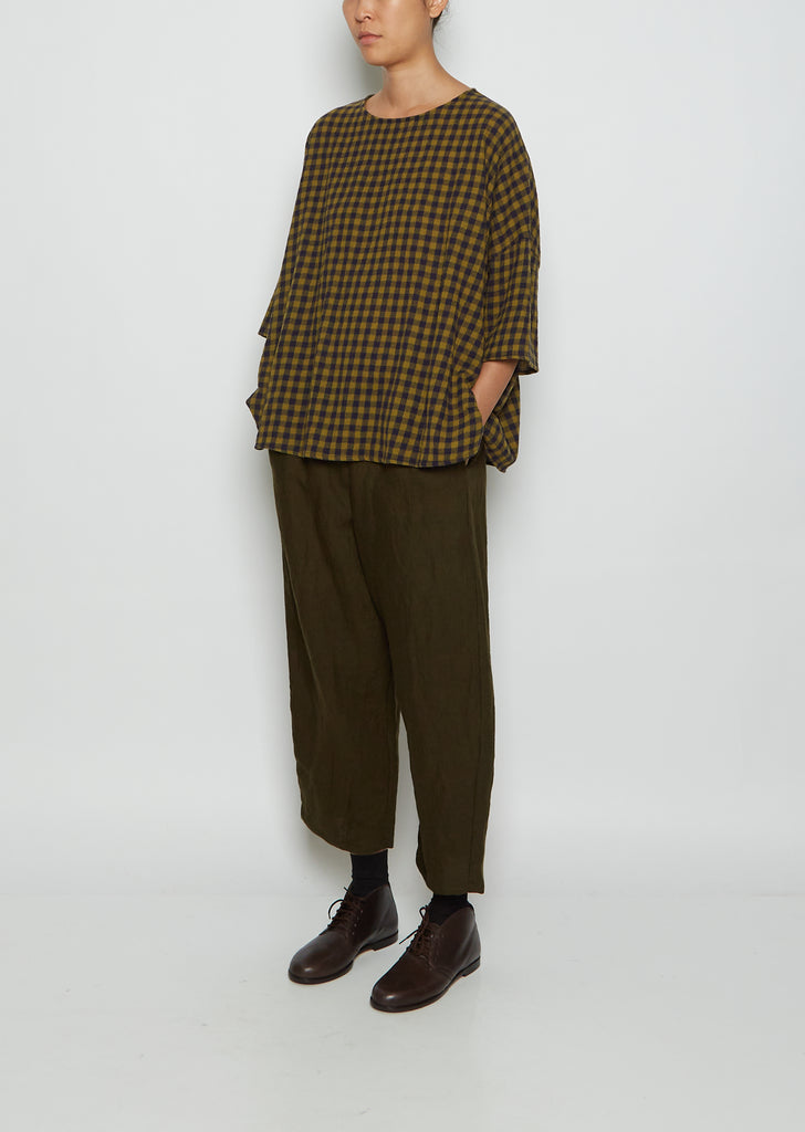 Gingham Check Virgin Wool Top