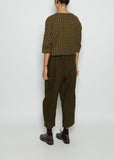 Linen & Wool Tapered Trousers — Military Green