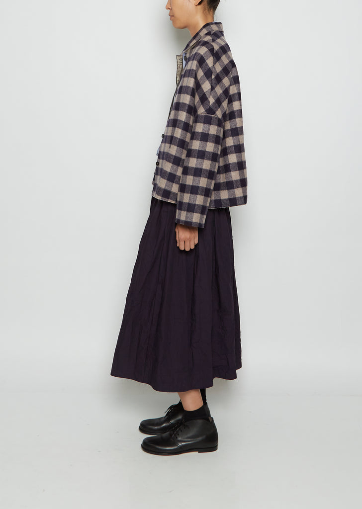 Classic Short Wool & Cashmere Jacket — Ecru Indigo