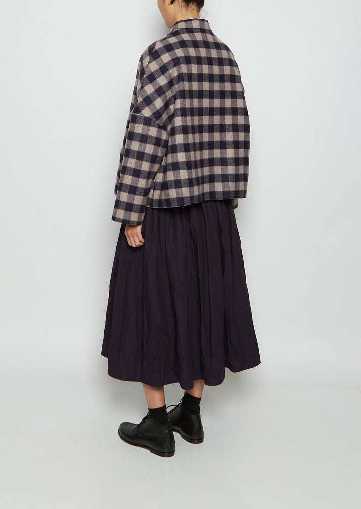 Classic Short Wool & Cashmere Jacket — Ecru Indigo