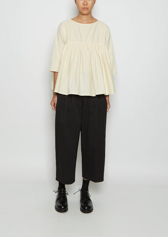 Gathered Cotton Top — Milk