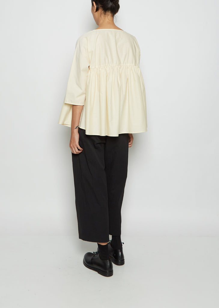 Gathered Cotton Top — Milk