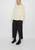 Gathered Cotton Top — Milk
