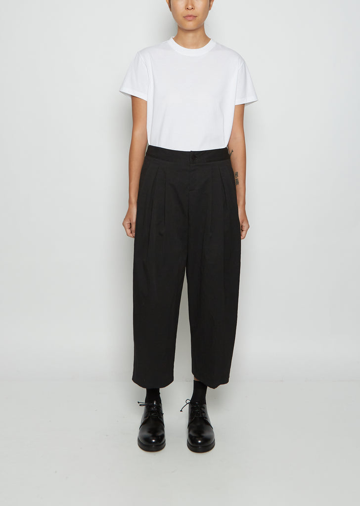 Cotton Blend Pleat Front Trousers