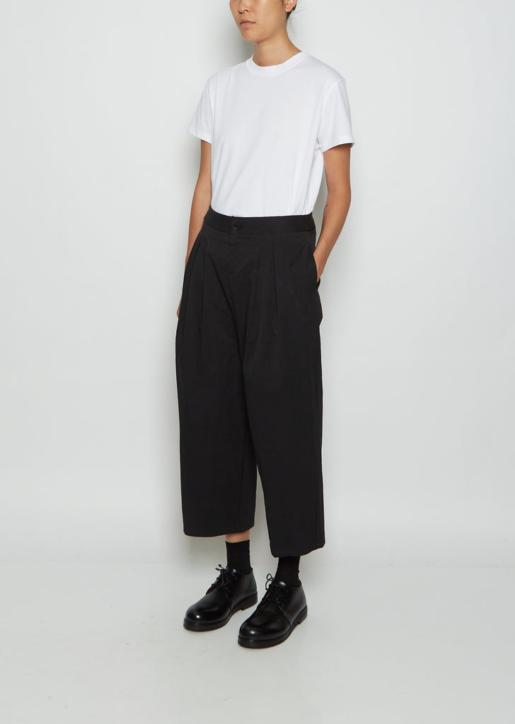 Cotton Blend Pleat Front Trousers