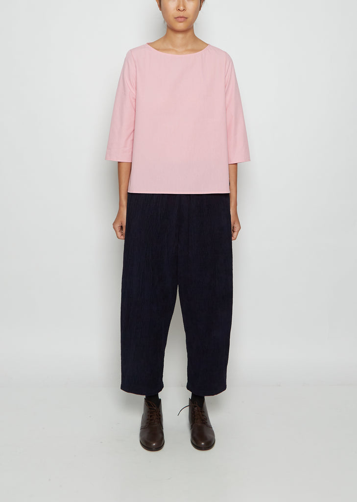 Micro Gingham Boxy Cotton Top