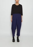 Linen & Wool Tapered Trousers — Blueberry