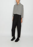 Tapered Linen & Wool Trousers — Black