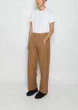 Cotton & Wool Pleat Front Trousers