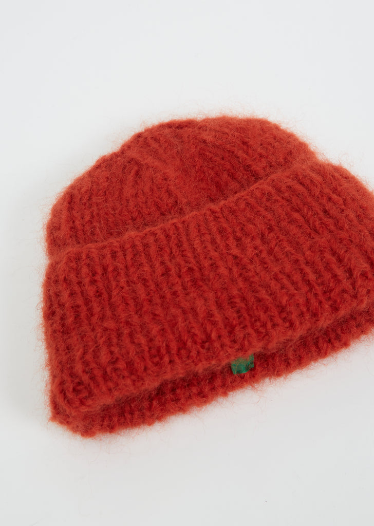 Mohair Beanie — Rust