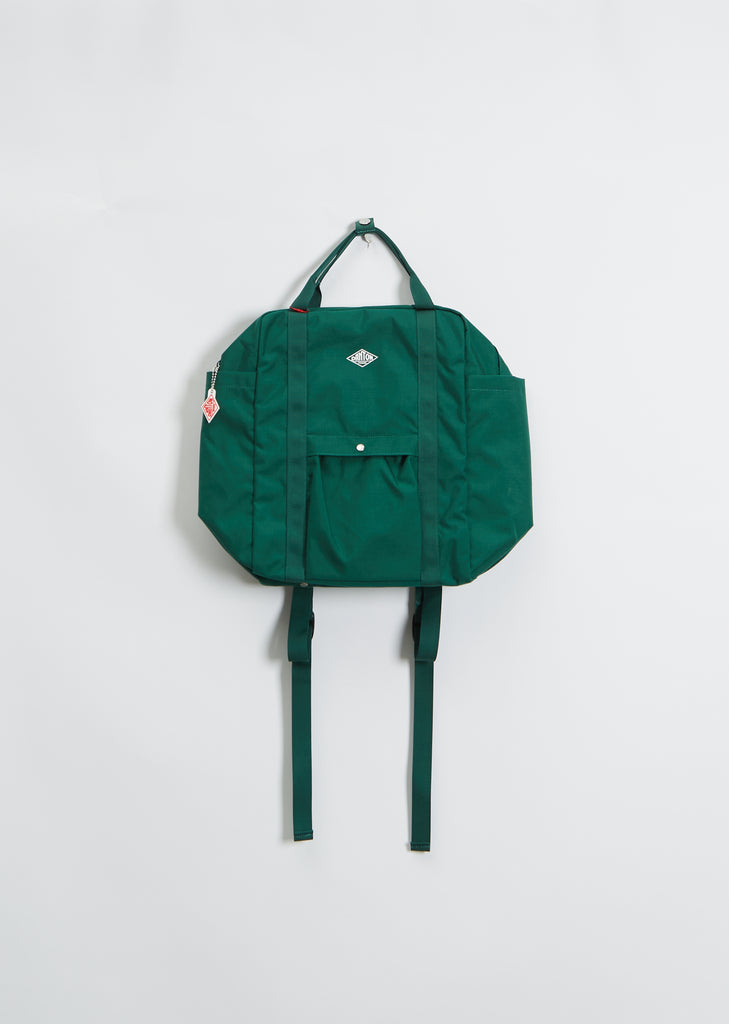 Cotton Canvas Square Ruck Sack — Green
