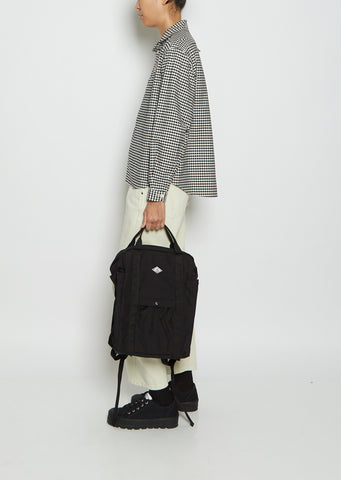 Cotton Canvas Square Ruck Sack — Black