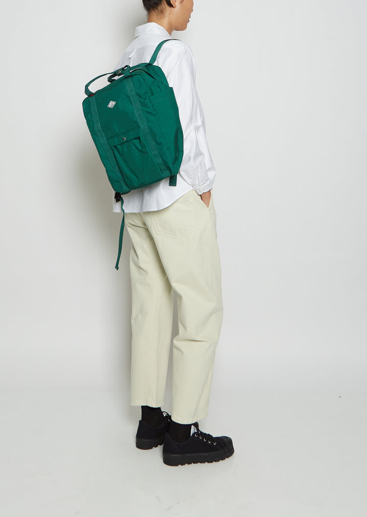 Cotton Canvas Square Ruck Sack — Green