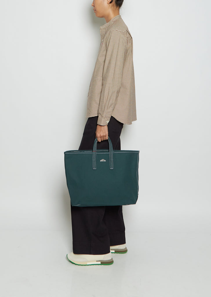 Cotton Canvas Tote Bag — Deep Green