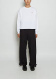 Crew Neck Cotton Long Sleeve — White