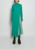 Solid Satin Mix Knit Dress