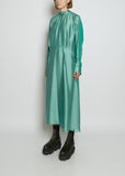 Solid Satin Mix Knit Dress