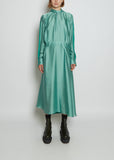 Solid Satin Mix Knit Dress