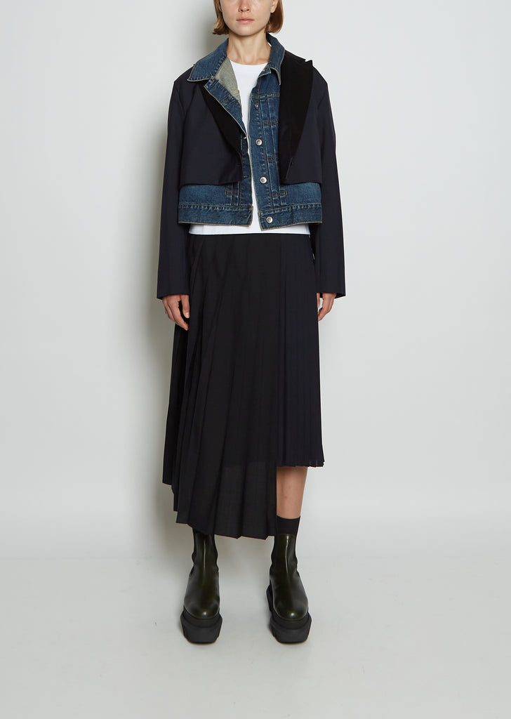 Wool Blend Suiting x Denim Jacket