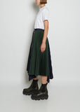 Technical Cotton Zippered Pleated Skirt