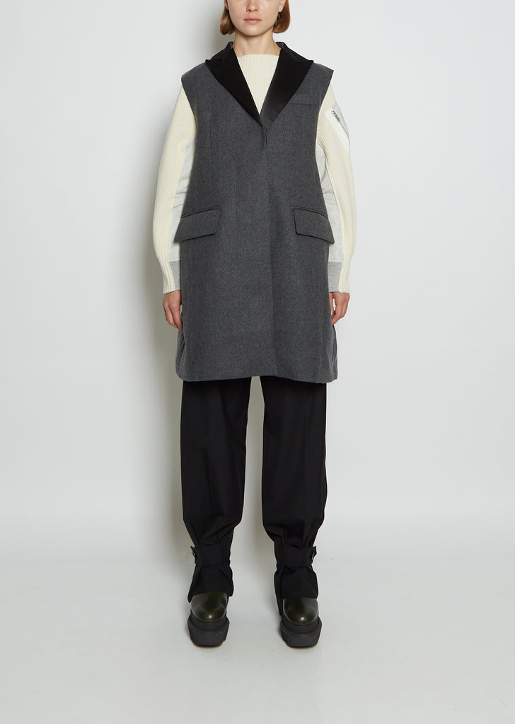 Wool Melton x Padded Coat