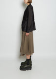 Solid Satin and Wool Mix Knit Cardigan