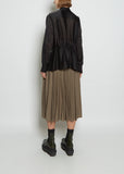 Solid Satin and Wool Mix Knit Cardigan