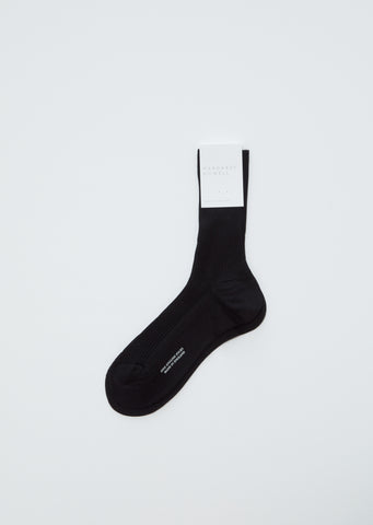 Short Ribbed Cotton Sock