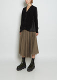 Solid Satin and Wool Mix Knit Cardigan