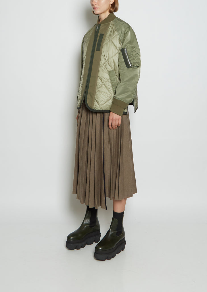 Nylon Twill Mix Quilted Blouson