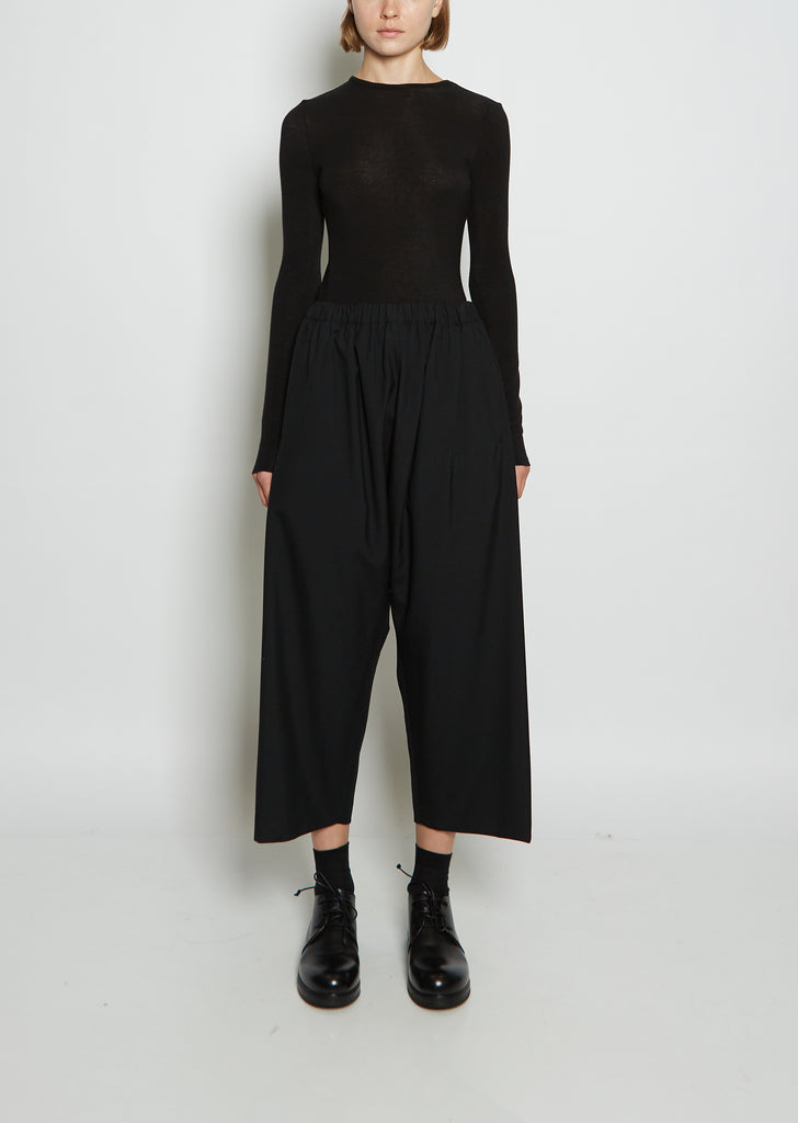 Wool Gabardine Cropped Trousers
