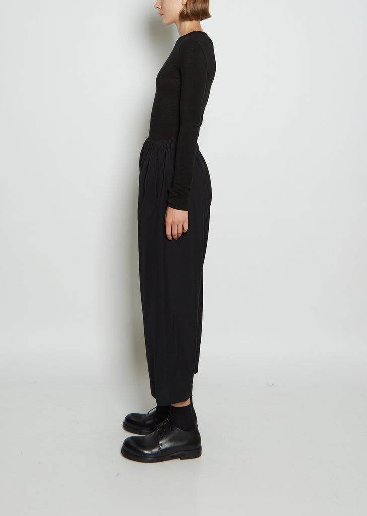 Wool Gabardine Cropped Trousers